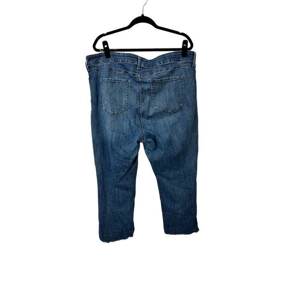 NYDJ Women’s Plus Sz 20W Marilyn Straight Ankle Jean Dark Wash Denim Raw Hem - Picture 2 of 3